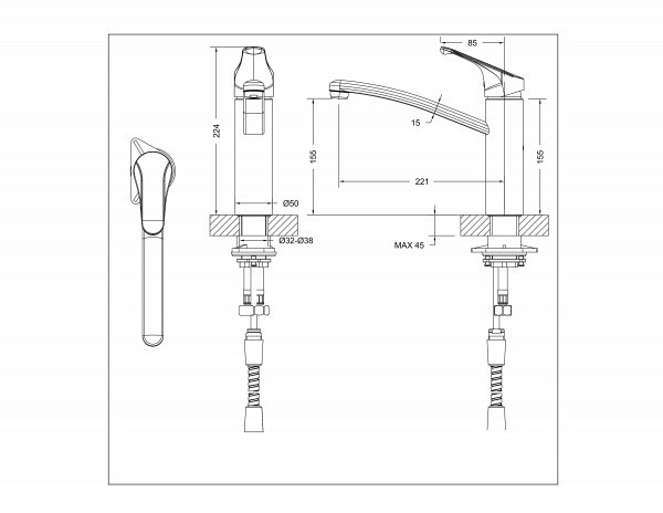 Смеситель для кухни Bravat Palace F7172217CP-1-RUS хром