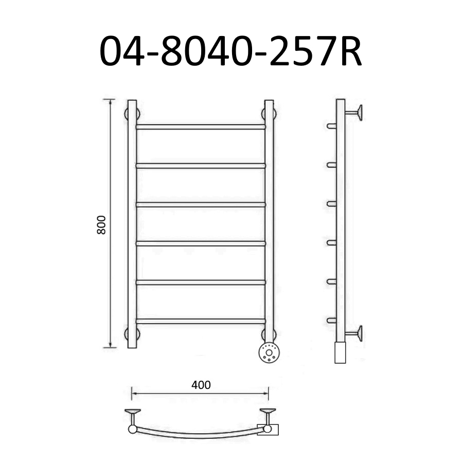 Полотенцесушитель электрический Маргроид Вид 4 80х40 хром