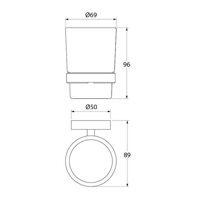 Стакан IDDIS Calipso CALMBG1i45 хром