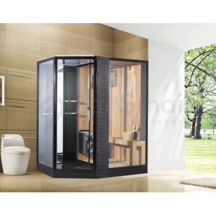 Душевая кабина Orans 89103LB 180x130x220 профиль черный, стекло прозрачное