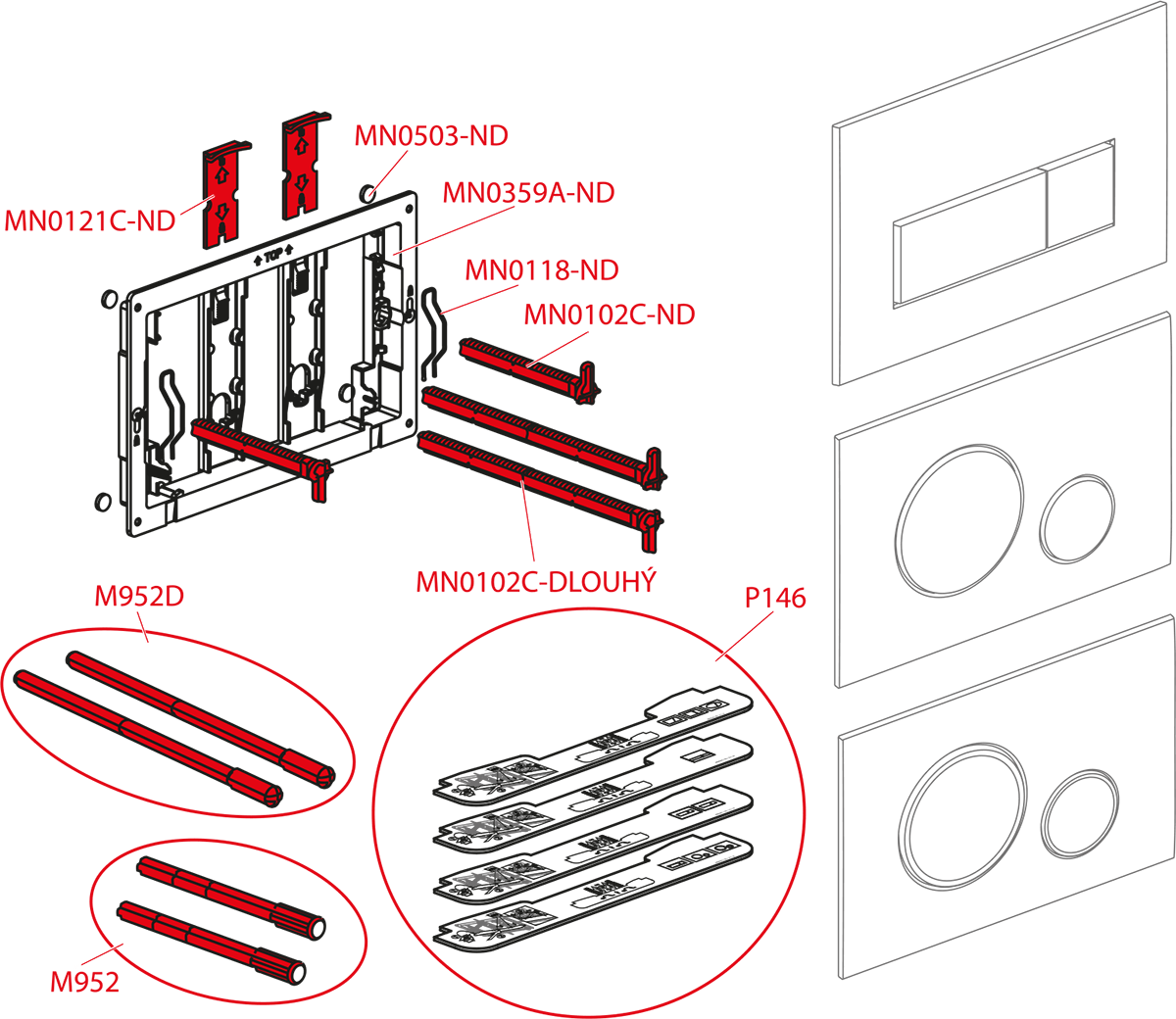 Кнопка смыва AlcaPlast THIN M671 хром глянцевый