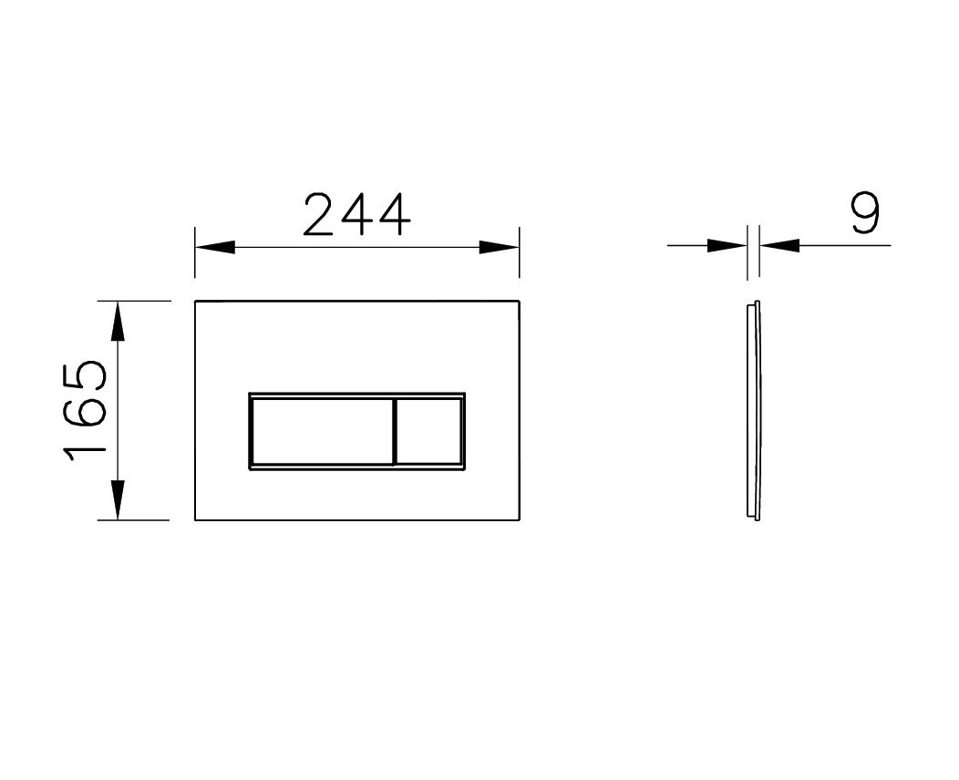 Готовое решение для подвесных унитазов Vitra Core 800-1875 с панелью смыва Root S 740-2380 цвет глянцевый хром