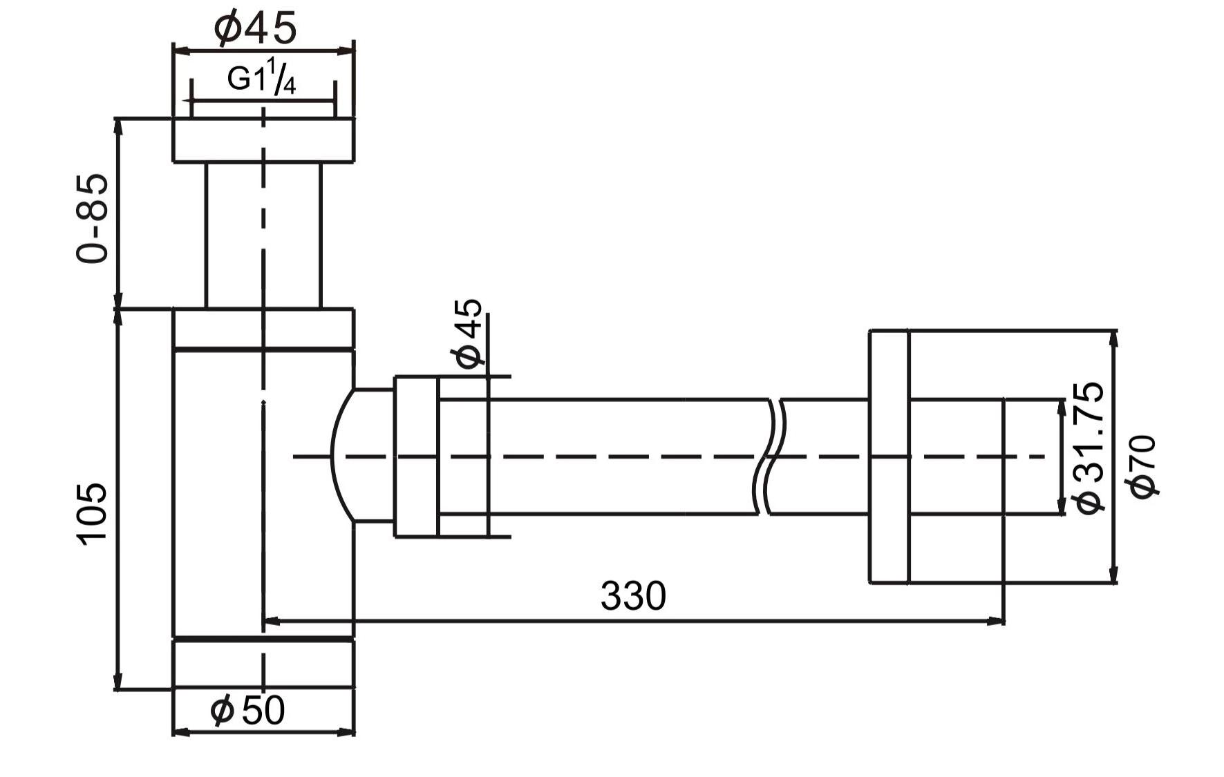 Сифон для раковины D&K DC907416 белый матовый
