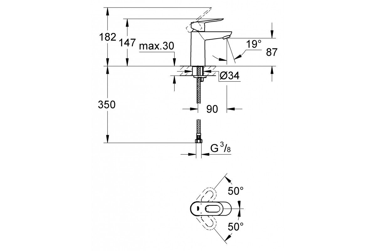 Смеситель для раковины Grohe BauLoop 23337000 хром