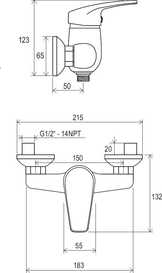 Смеситель для душа Ravak Neo X070018 хром