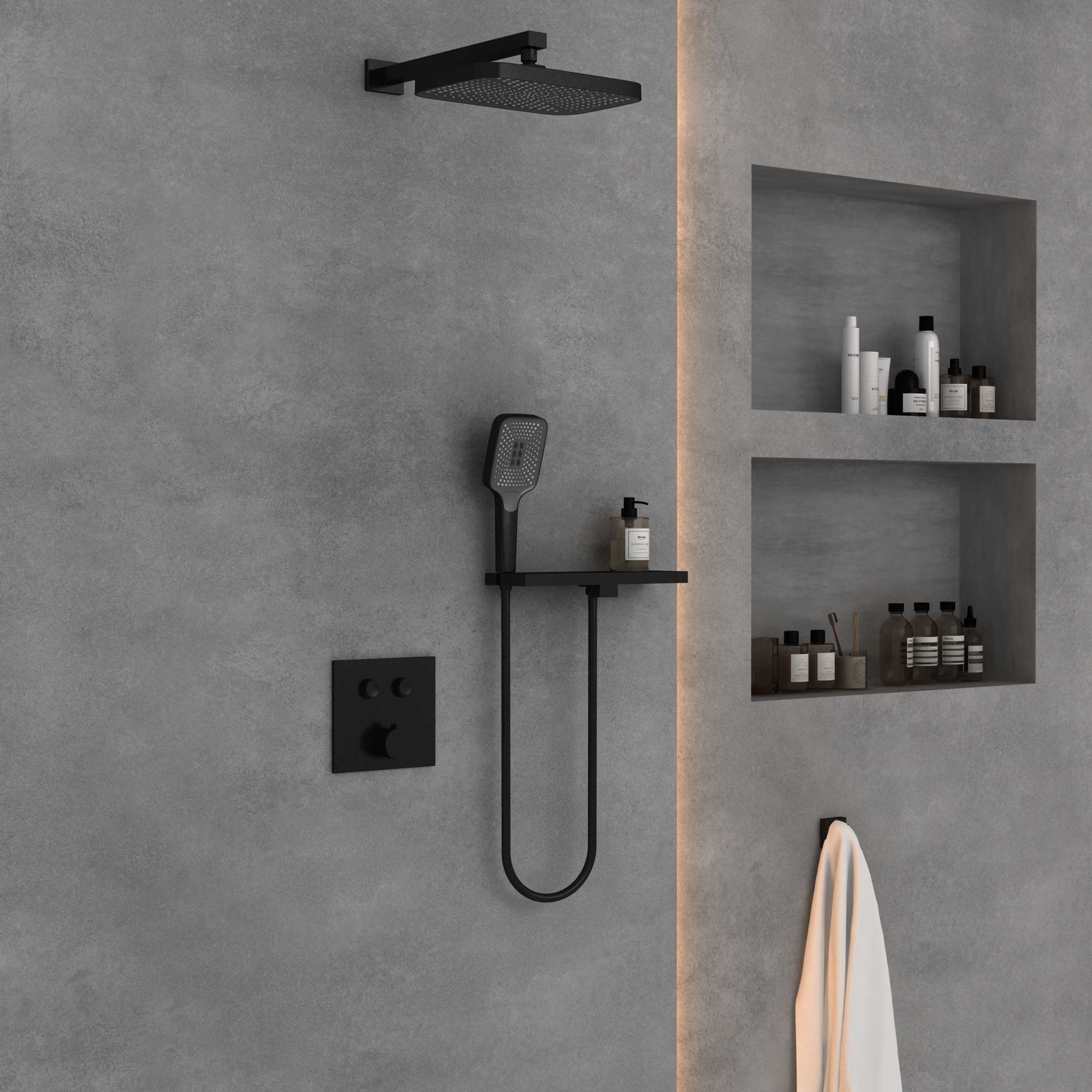 Душевой комплект Vincea VSFW-4211RMB встраиваемый, 2 режима, черный