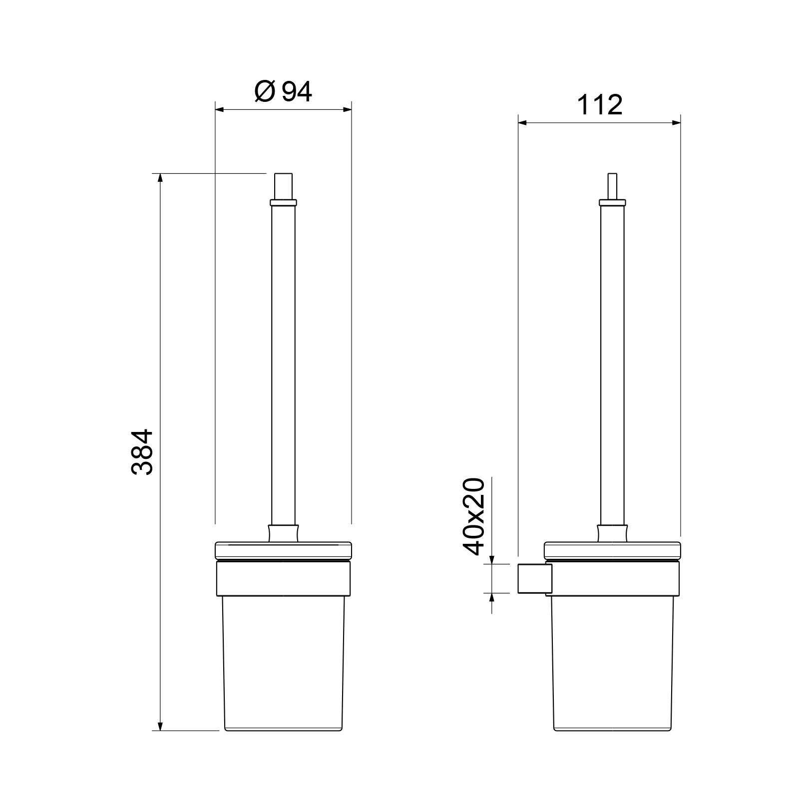 Ершик подвесной Timo Luiro 18561/03 черный матовый