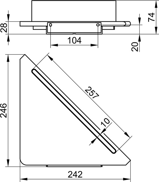 Полка угловая со стеклоочистителем Keuco Aveno 14657370100 черный матовый