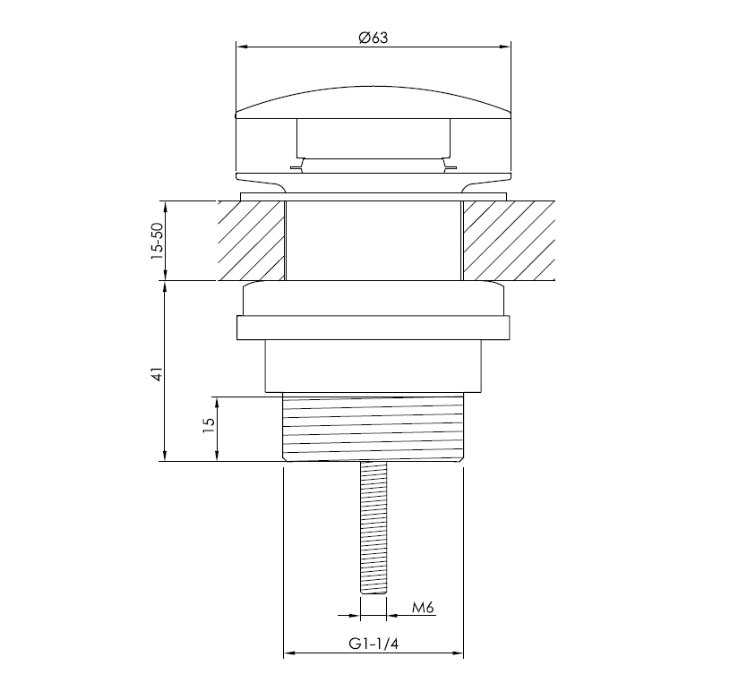 Донный клапан универсальный Benesque 39010202 никель брашированный
