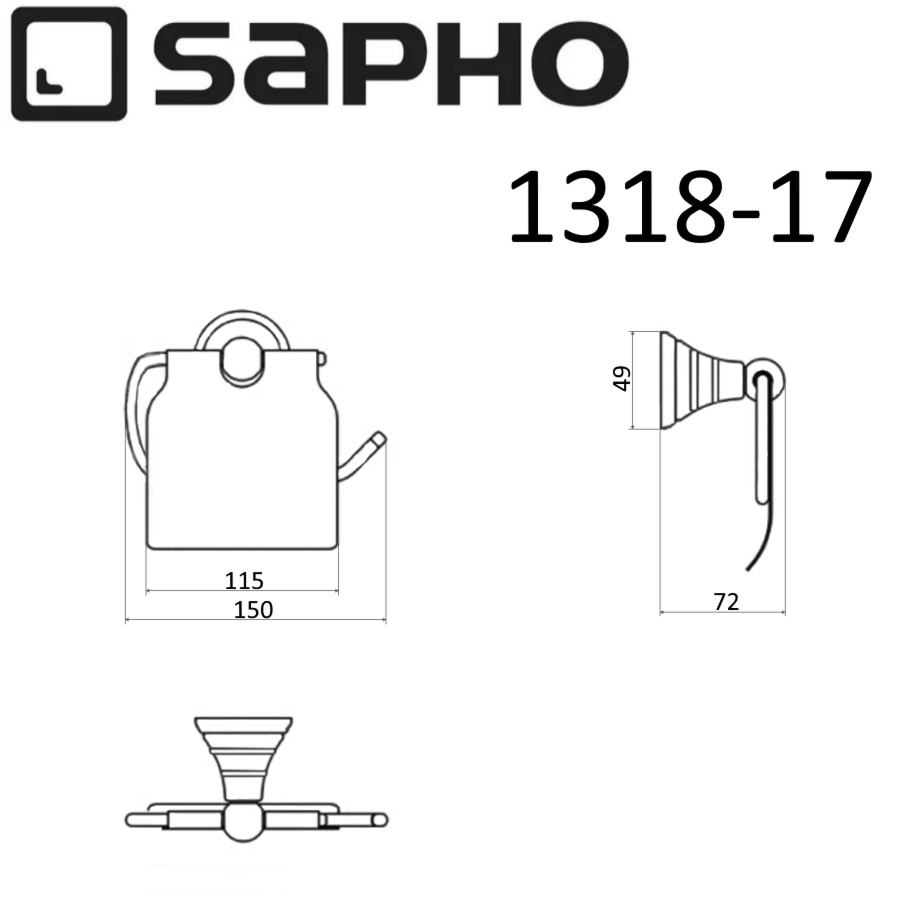Держатель туалетной бумаги Sapho DIAMOND 1318-17 бронза