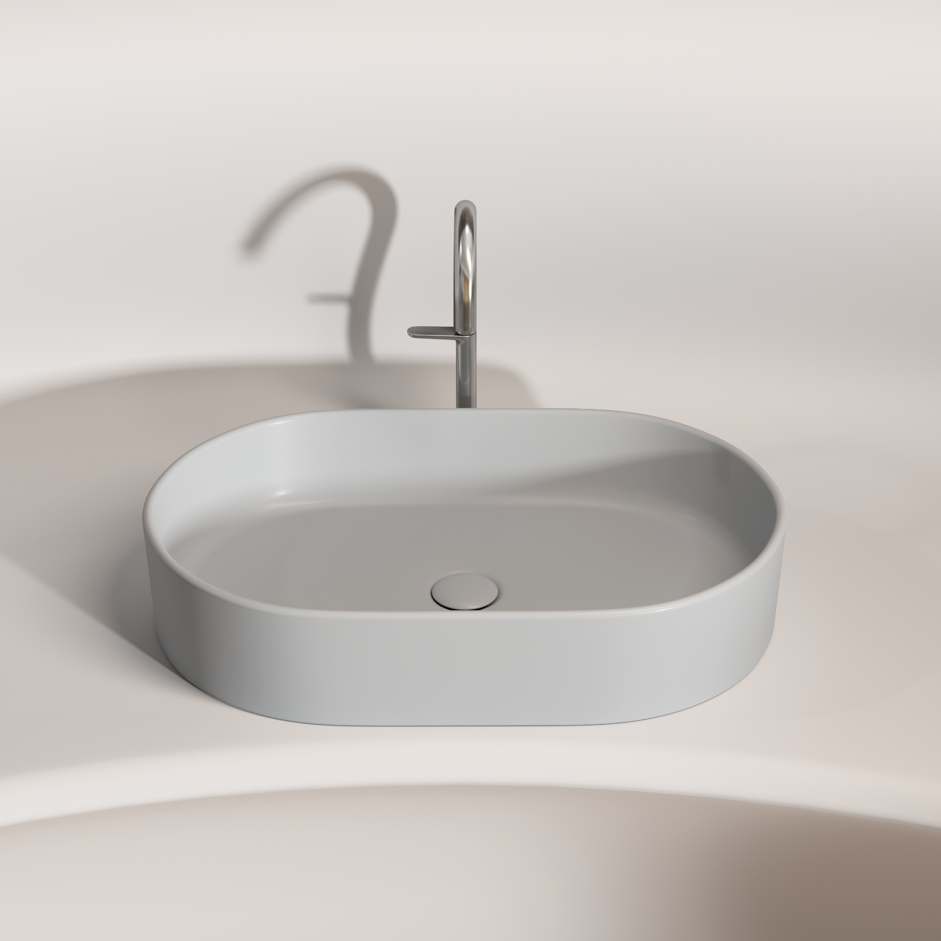 Раковина накладная 60см Ceramica Nova Element CN6048MSG серый матовый