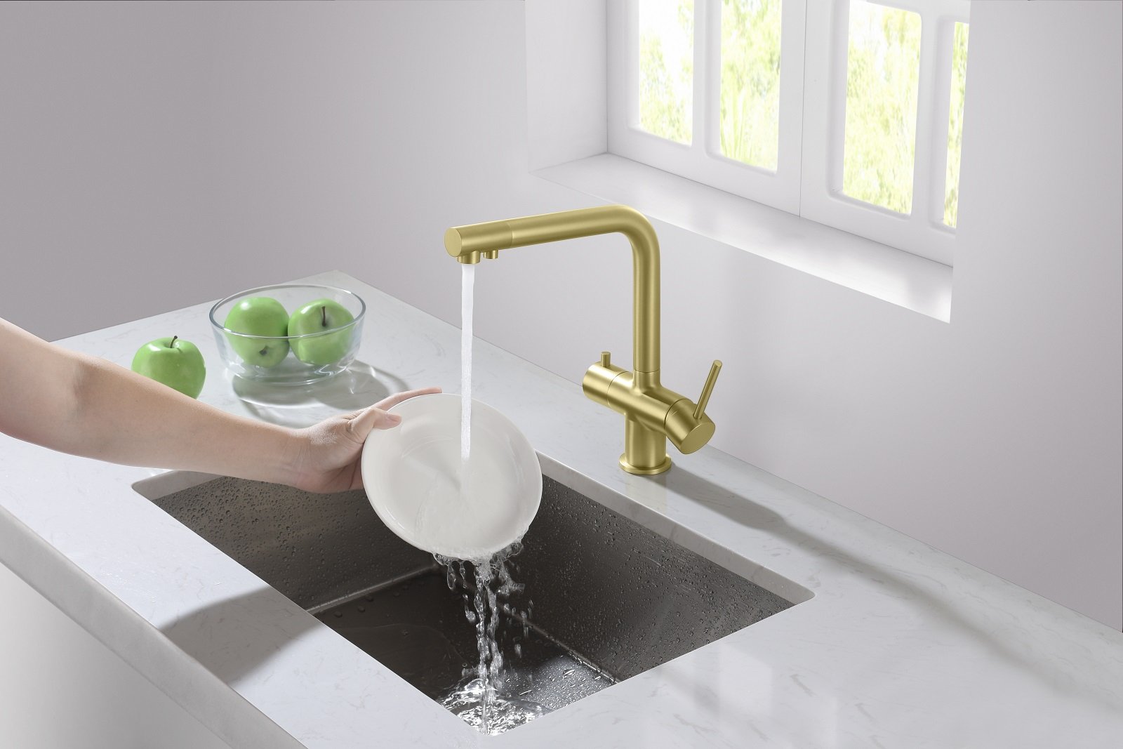 Смеситель для кухни Timo Saona 2396/17FL золото матовое