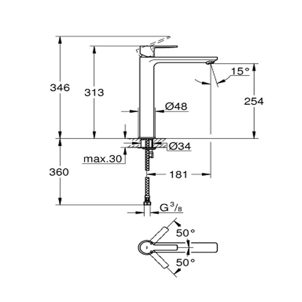 Смеситель для раковины Grohe Lineare 23405001 хром