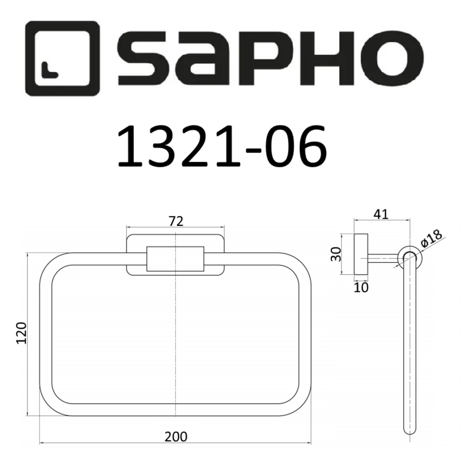 Полотенцедержатель Sapho OLYMP 1321-06 хром