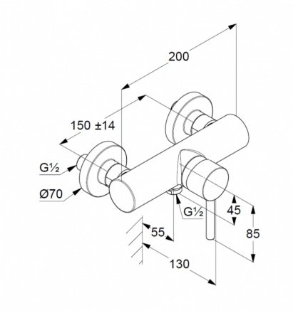 Смеситель для душа Kludi Bozz 388313976 черный матовый