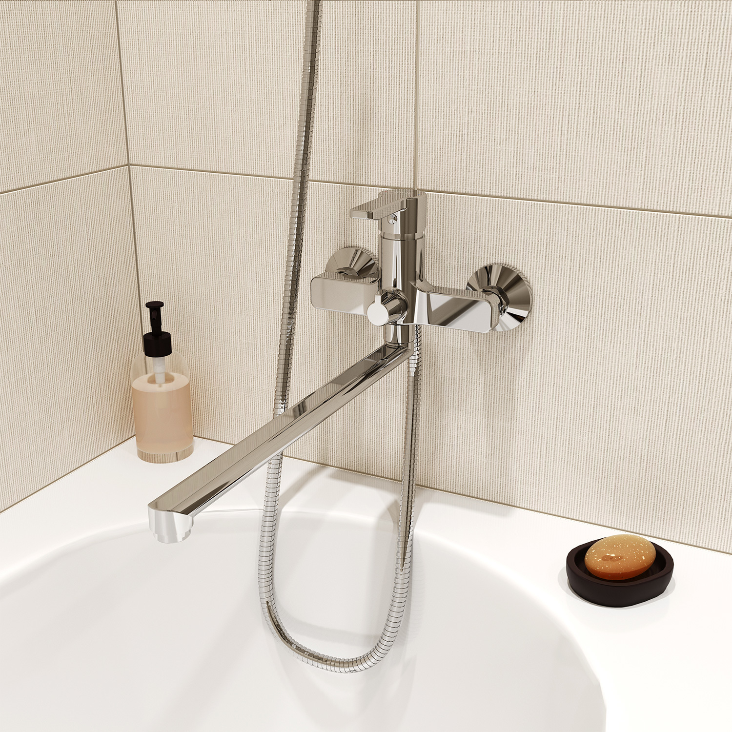 Смеситель для ванны с душем IDDIS Sena SENSBL2i10WA хром глянцевый