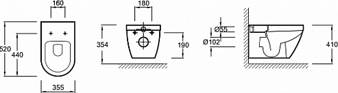 Комплект унитаз с инсталляцией Jacob Delafon Rodin E21748RU-00 кнопка чёрная