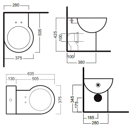 Унитаз Hatria You and Me YXZ6 приставной без сиденья