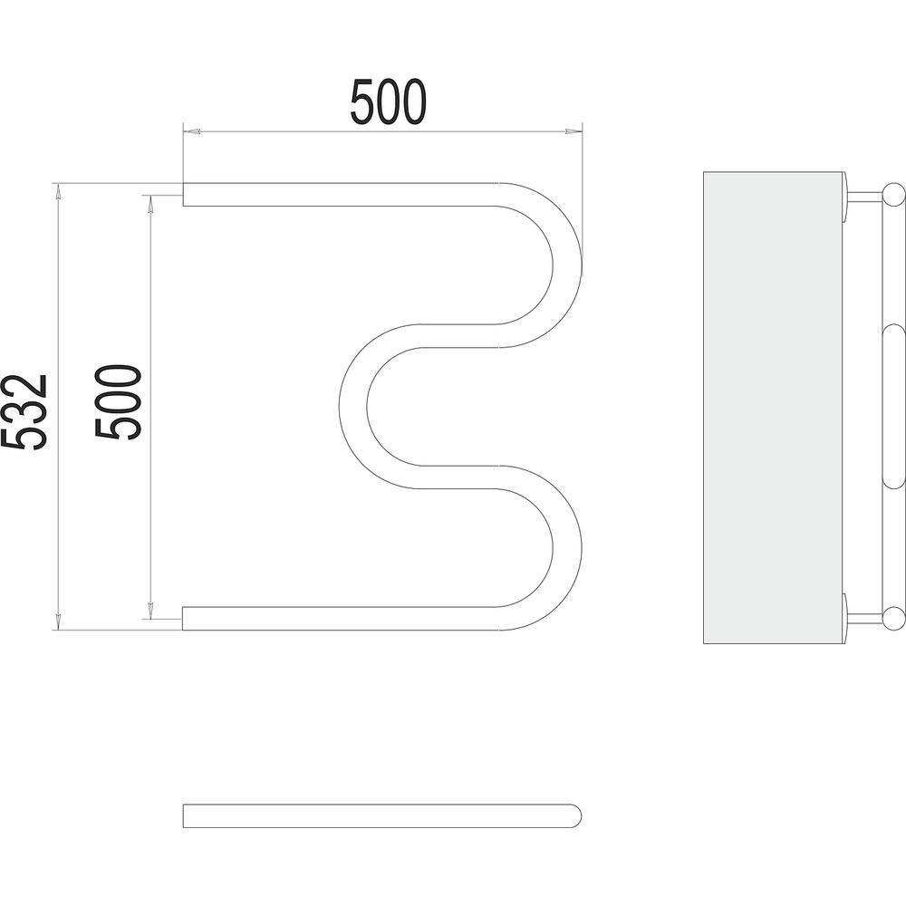 Полотенцесушитель водяной Terminus М-образный (1") 50х50