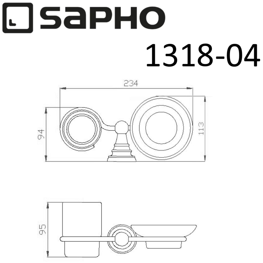 Стакан для ванной / мыльница Sapho DIAMOND 1318-04 бронза