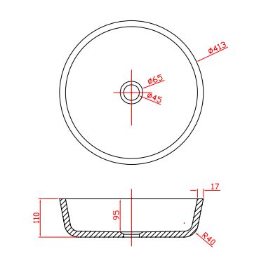 Раковина накладная 41,3см MonteBianco Isola Bella 11092 белый матовый