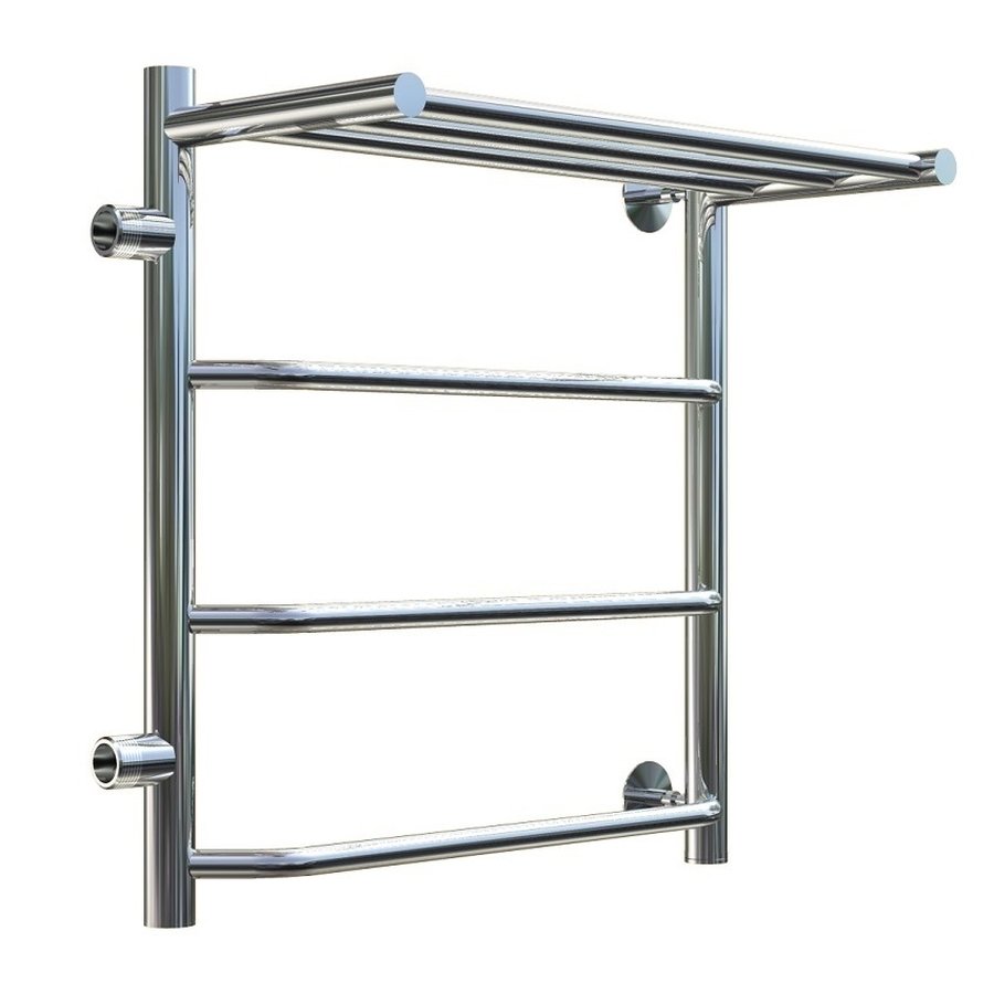 Полотенцесушитель водяной Тругор Браво серия 1 60х50 хром, с полкой, подключение левое