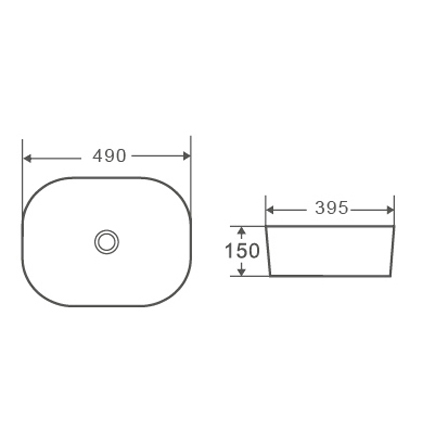 Раковина накладная 49см D&K Venice DT1020116 белый