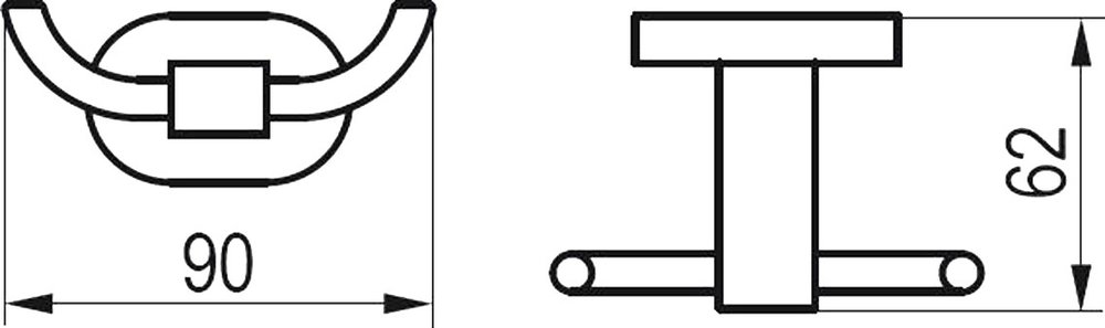 Двойной крючок Ravak Chrome CR 100.00 Хром