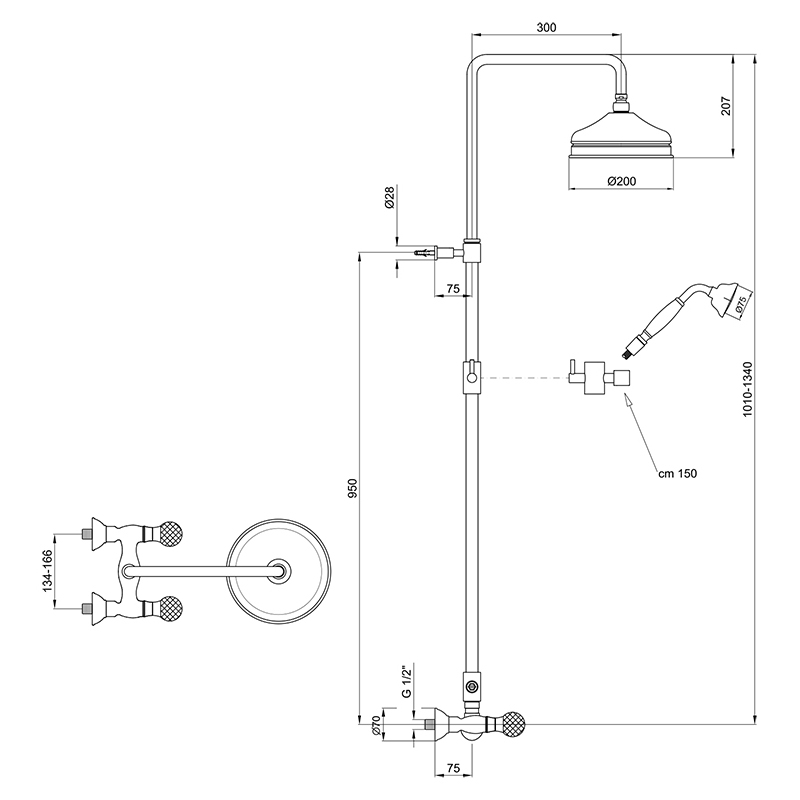 Душевая стойка Webert Karenina KA760405017 хром