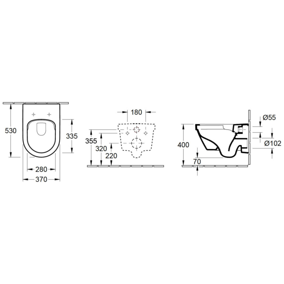 Унитаз подвесной безободковый Villeroy&Boch Architectura Pack 4694HR01 с сиденьем микролифт