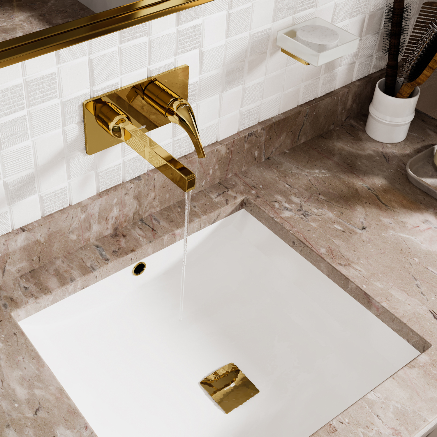 Смеситель для раковины WasserKraft Sauer 7130 золото