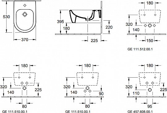 Биде подвесное Villeroy & Boch Avento 54050001 alpin