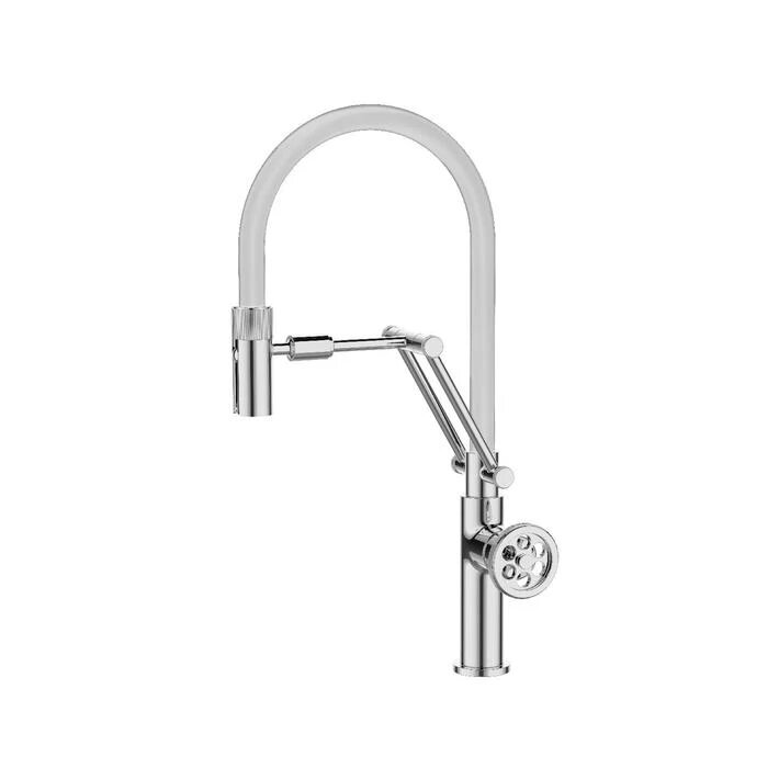 Смеситель для кухни IDDIS Grange GRASBFLi05 хром глянцевый/белый