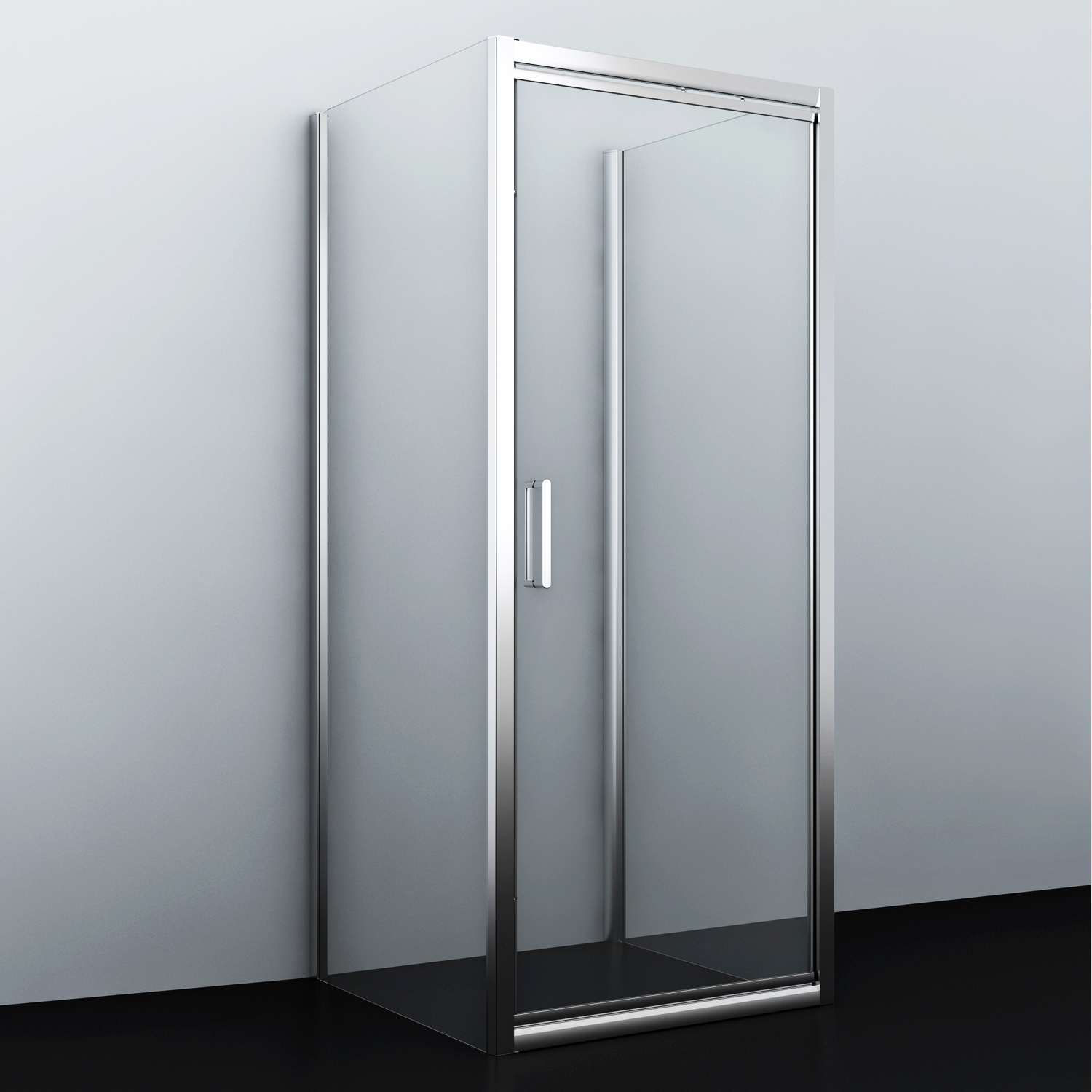 Душевой угол WasserKraft Salm 27I43 90x90x200, профиль хром, стекло прозрачное