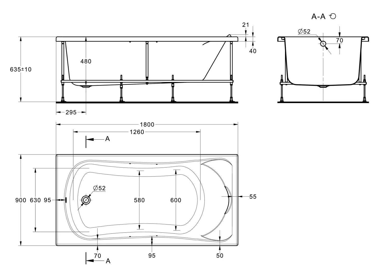 Акриловая ванна Roca BeCool 180x90