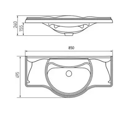 Раковина подвесная 85см Roca America 327206000 белый