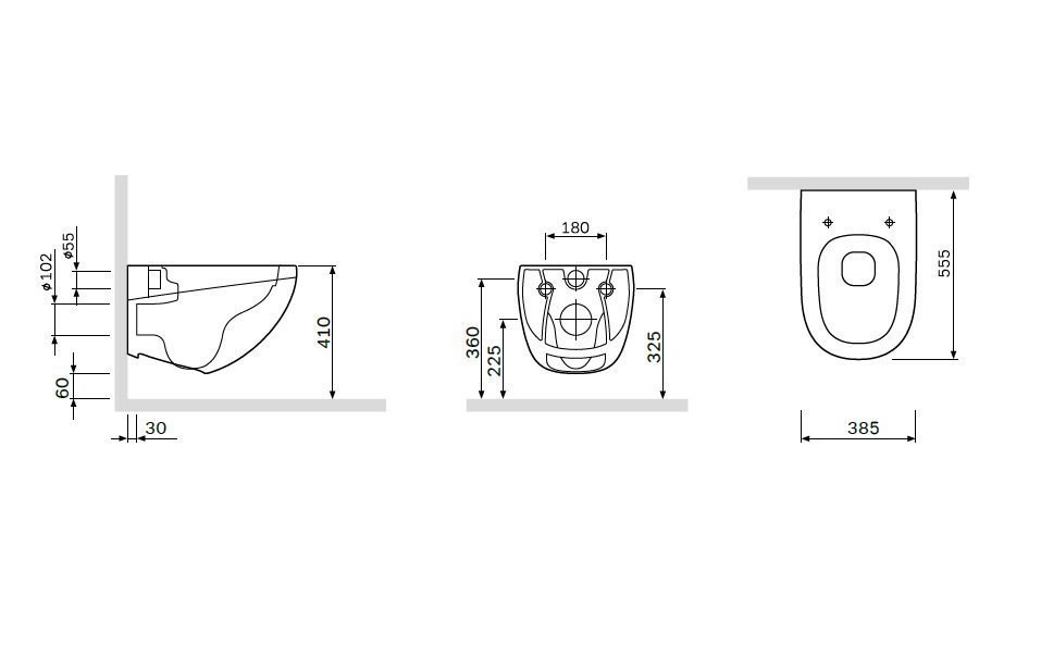 Унитаз AM PM Sensation C301700WH подвесной без сиденья