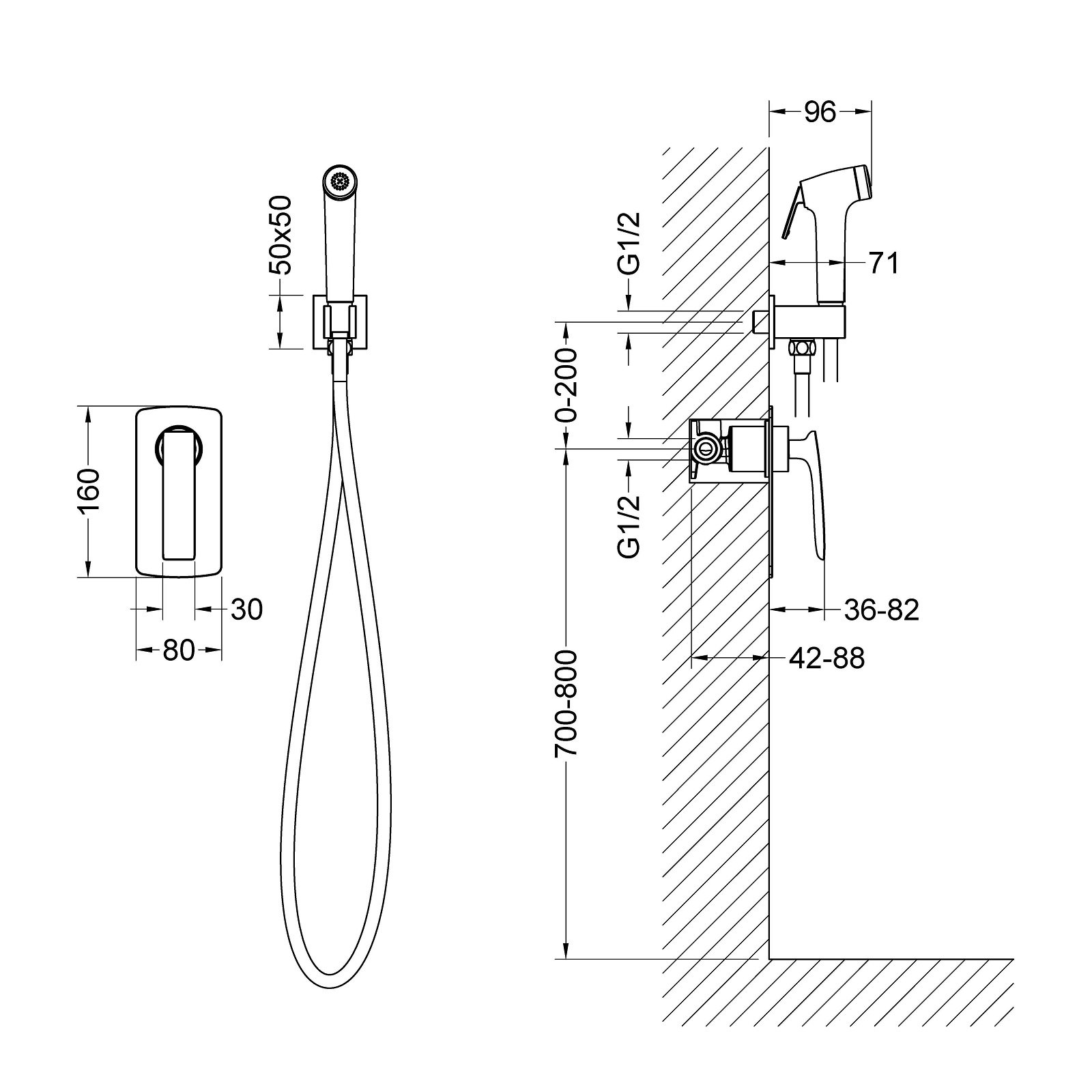 Смеситель для душа Timo Helmi 4089/03SM черный матовый