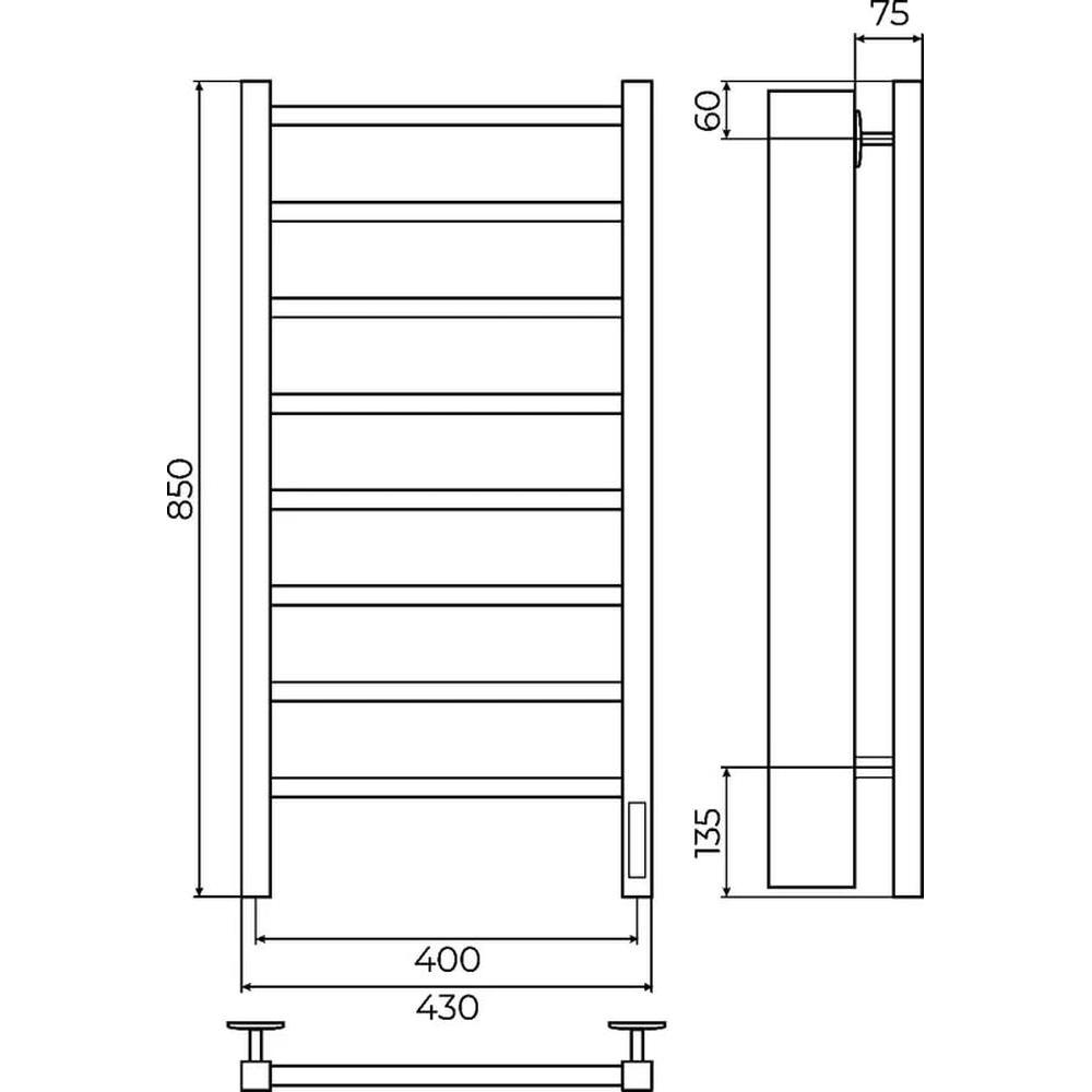 Полотенцесушитель электрический Terminus Ватикан П8 40х85
