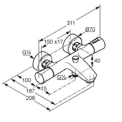 Термостат для ванны с душем Kludi Zenta  351019138 хром/белый