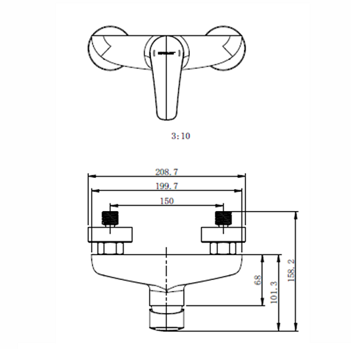 Смеситель для душа Bravat Arden F9351385CP-01-RUS хром