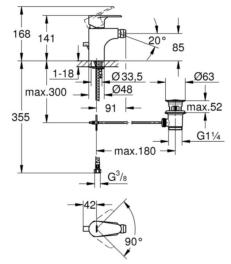 Смеситель для биде Grohe Vigour Clivia 75147826 хром