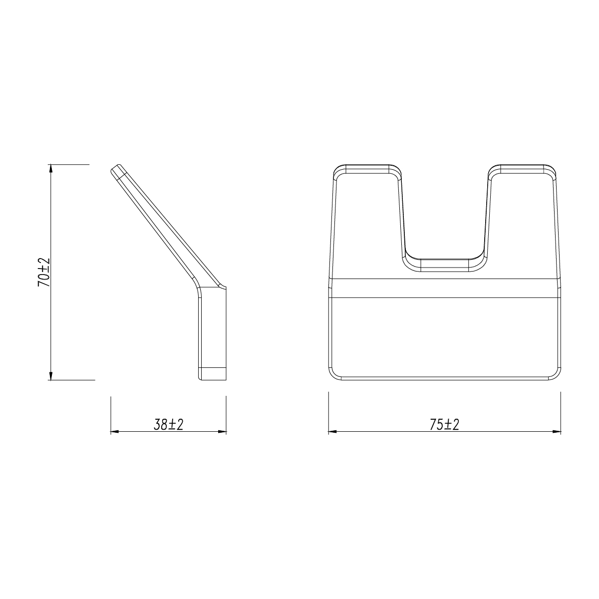 Крючок двойной Lemark SMOOTH LINE 9712005 черный матовый