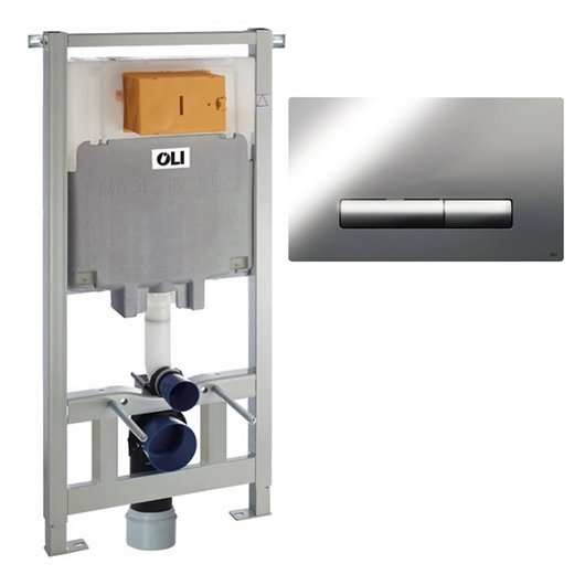 Готовое решение для подвесных унитазов OLI 80 300572mGM00 клавиша хром глянцевый