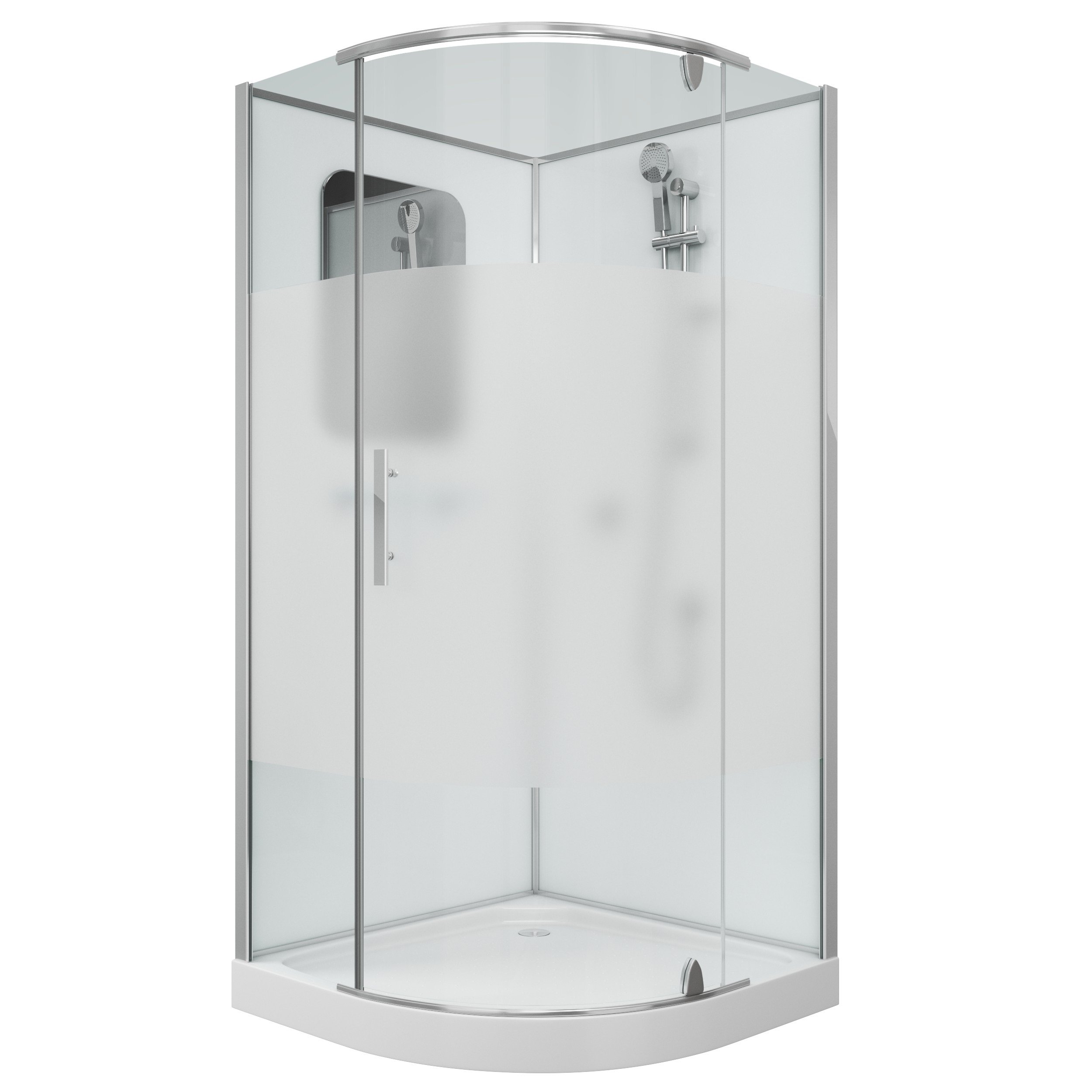 Душевая кабина Grossman GR170 100x100x205 профиль хром, стекло прозрачное/матовое