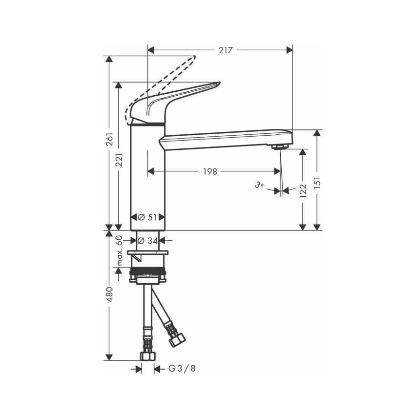 Смеситель для кухни Hansgrohe Focus M42 71806000 хром
