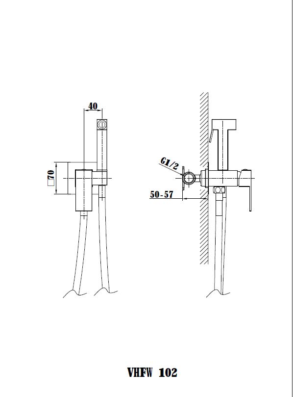 Гигиенический душ со смесителем Vincea VHFW-102BG золото матовое