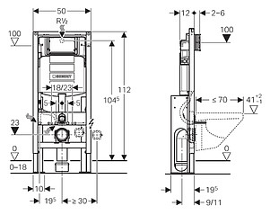 Инсталляция для подвесных унитазов Geberit Duofix UP320 111.380.00.5