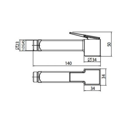 Гигиенический душ Bossini Cube Brass B00475.030 хром