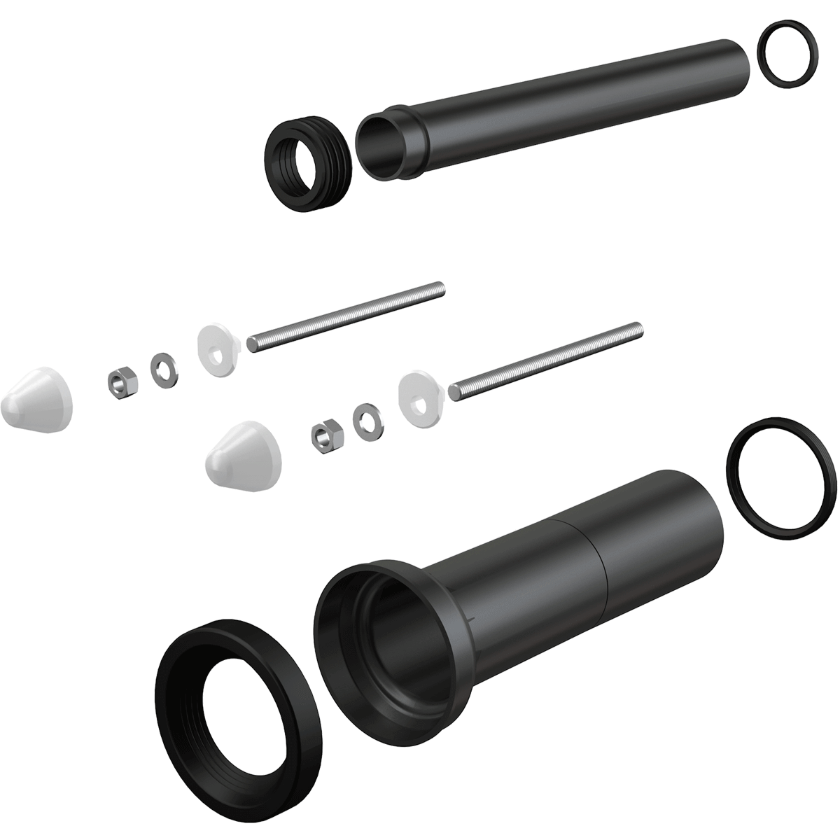 Впускной / выпускной патрубок для унитаза Alcaplast M9000 черный